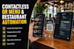 develop a custom qr code food menu web app with telegram bot