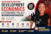 write development economics, economic policy and policy analysis