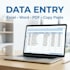 do accurate data entry and document formatting