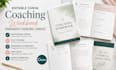 design an editable canva coaching workbook with worksheets and exercises
