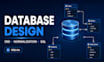 design a relational database, erd and normalized sql schema