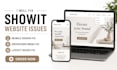 fix showit mobile design, dropdown menus, and website layout issues