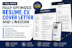 write fully optimized resume, CV, cover letter and linkedin