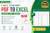 convert PDF to excel and scanned PDF to editable excel
