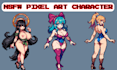 create nsfw pixel art character pokemon sprite sheet pixel art animation 2d game