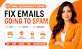 fix email deliverability, spf dkim dmarc, dns and spam issues
