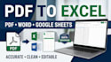 convert PDF to excel, word and editable documents