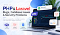 fix PHP and laravel bugs database errors and security issues