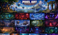 create custom  pixel art background, environment  for your game scenes