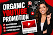 do organic youtube video, channel, and live promotion