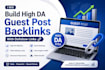 build high da guest post backlinks with dofollow links