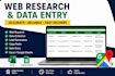 web research data entry and google maps research