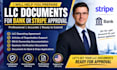 help you prepare llc documents for bank or stripe approval