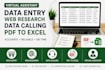 data entry, calling, web research and PDF to excel c