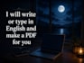 write english on PDF