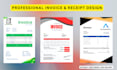 design professional invoice, receipt, and price list