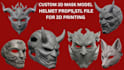 design custom 3d mask, helmet props, cosplay armor and stl for 3d printing