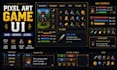 create pixel art game ui, hud, gui icons, logo and menus game user interface