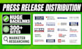 write, distribute press release to premium medial site, online press release