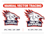 manually vector trace jpg image to svg, eps and vector files on illustrator