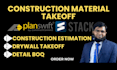 do drywall estimation material takeoff planswift stack excel