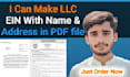 make edit ein llc certificate with specific names