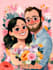 create couple portrait illustration for you