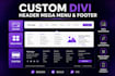 build a custom divi header mega menu and footer