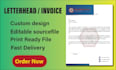 design professional invoice letterhead