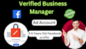 create fresh old facebook, business manager, ad account