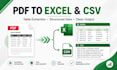 extract tables and structured data from PDF to excel or CSV