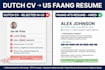 convert your dutch cv into faang ready us resume