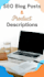 write SEO blog posts, articles, and product descriptions