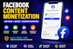 provide facebook content monetization pages