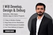 develop, design and debug websites, web apps, mobile apps and game projects