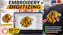 embroidery digitizing dst pes in 50 minutes