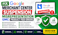 fix google merchant center suspension misrepresentation gmc product feed errors