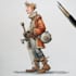 create a watercolor character art portrait