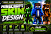 design an elite, custom shaded minecraft skin