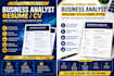 write an ats optimized business analyst resume CV and cover letter