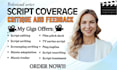 do script coverage feedback, notes, analysis, script formatting, film screenplay