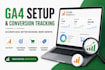 setup or fix google analytics 4, conversion and ecommerce tracking, ga4 setup