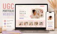 design ugc portfolio, canva website, ugc website and portfolio website