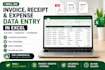 do invoice, receipt and expense data entry in excel