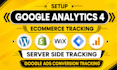 setup ga4 server side tracking, GTM or ecommerce for shopify