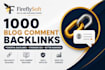 build 1000 blog comments seo backlinks dofollow high da pa sites
