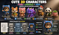 create cute 3d chibi characters animals and toys for 3d printing