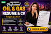 write a professional oil and gas resume and CV