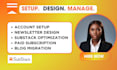 setup substack account, substack newsletter design substack beehiiv newsletter