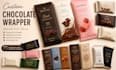 do premium chocolate bar, candy wrapper and snacks packaging design